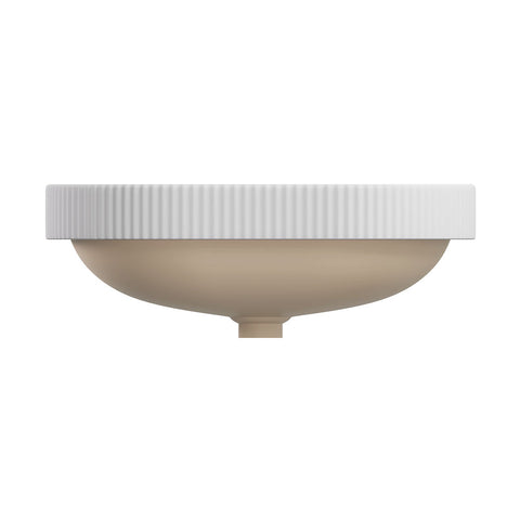 Fienza Eleanor Oval Semi Inset Basin w/ Overflow Matte White RB469MW
