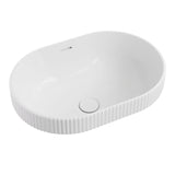 Fienza Eleanor Oval Semi Inset Basin w/ Overflow Gloss White RB469