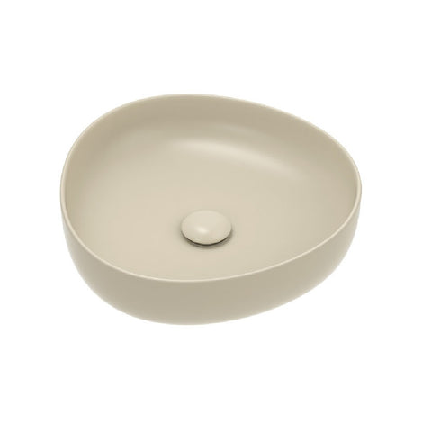 Fienza Pebble Small Slim Edge Above Counter Basin 400mm Khaki RB486MK