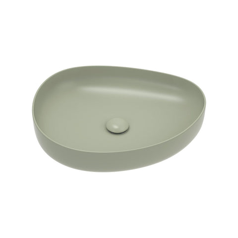 Fienza Pebble Medium Slim Edge Above Counter Basin 500mm Olive RB487MG
