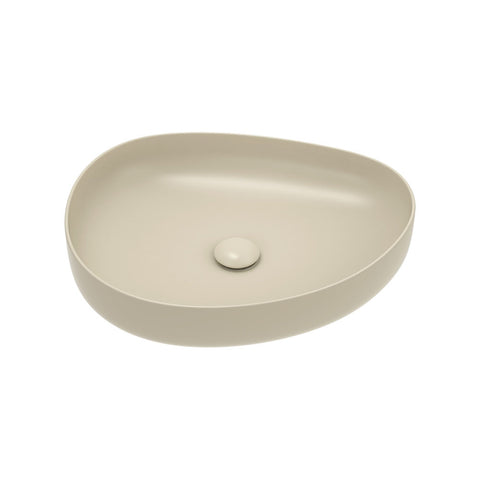 Fienza Pebble Medium Slim Edge Above Counter Basin 500mm Khaki RB487MK