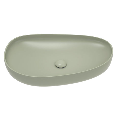 Fienza Pebble Large Slim Edge Above Counter Basin 650mm Olive RB489MG