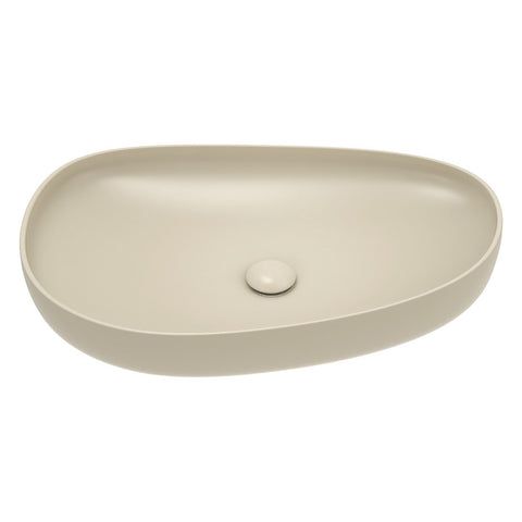 Fienza Pebble Large Slim Edge Above Counter Basin 650mm Khaki RB489MK