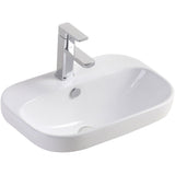 Fienza Parisa Semi Inset Basin 515x370mm (1 taphole) (Incl. Semi Inset Cut) Gloss White RB5033-1-SEMI