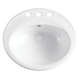 Fienza Lacy Drop In Basin (3 Taphole) 565x480mm Gloss White RB506A-3