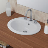 Fienza Lacy Drop In Basin (3 Taphole) 565x480mm Gloss White RB506A-3