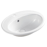 Fienza Lacy Drop In Basin w/ Pop Up Waste 565x480mm Gloss White RB506A-PU