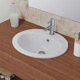 Fienza Lacy Drop In Basin w/ Pop Up Waste 565x480mm Gloss White RB506A-PU