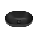 Fienza Aluca Pill Semi Inset Basin w/ Overflow Matte Black Ceramic RB530B