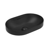 Fienza Aluca Pill Semi Inset Basin w/ Overflow Matte Black Ceramic RB530B