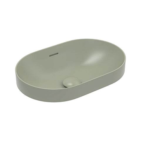 Fienza Aluca Pill Semi Inset Basin w/ Overflow Olive Ceramic RB530MG
