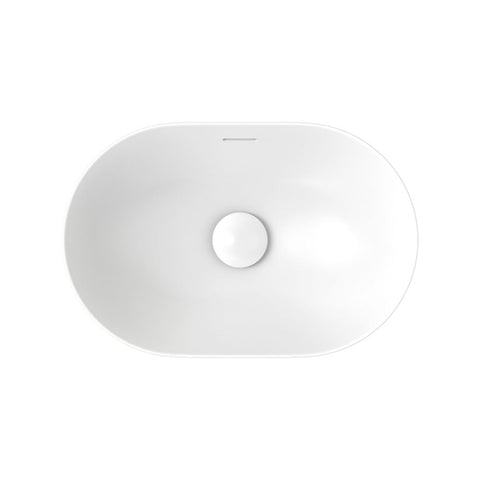 Fienza Aluca Pill Semi Inset Basin w/ Overflow Matte White Ceramic RB530MW