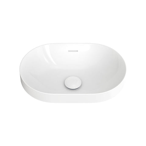 Fienza Aluca Pill Semi Inset Basin w/ Overflow (Inc. Semi Inset Cut) Gloss White RB530-SEMI