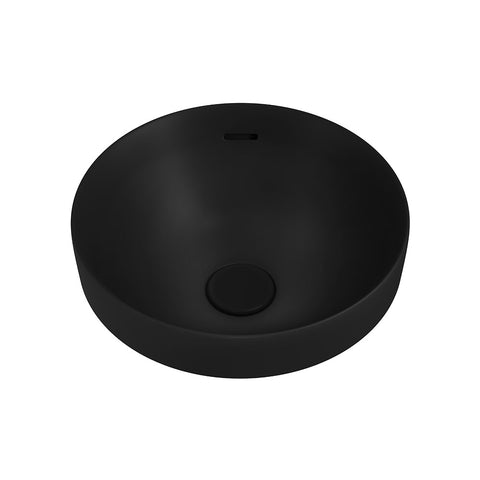 Fienza Aluca Round Semi Inset Basin w/ Overflow Matte Black RB532B