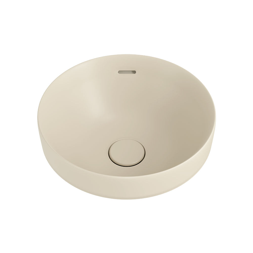Fienza Aluca Round Semi Inset Basin w/ Overflow (Inc. Semi Inset Cut) Khaki RB532MK-SEMI