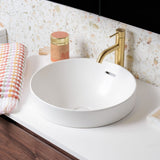 Fienza Aluca Round Semi Inset Basin w/ Overflow Matte White RB532MW