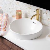 Fienza Aluca Round Semi Inset Basin w/ Overflow (Inc. Semi Inset Cut) Matte White RB532MW-SEMI