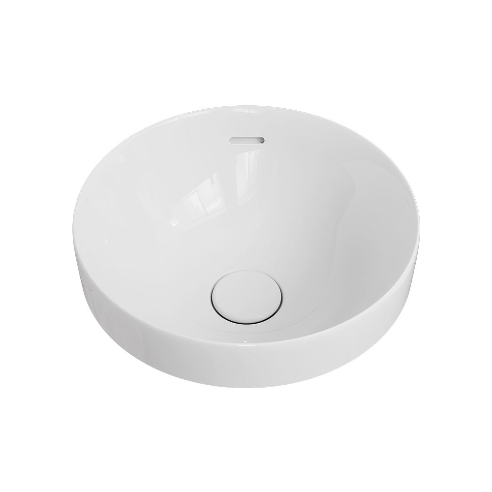 Fienza Aluca Round Semi Inset Basin w/ Overflow Gloss White RB532