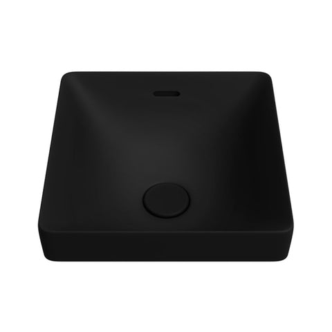 Fienza Aluca Square Semi Inset Basin w/ Overflow Matte Black RB533B