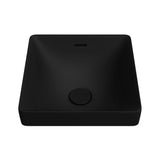Fienza Aluca Square Semi Inset Basin w/ Overflow (Inc. Semi Inset Cut) Matte Black RB533B-SEMI