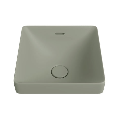 Fienza Aluca Square Semi Inset Basin w/ Overflow Olive RB533MG
