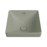 Fienza Aluca Square Semi Inset Basin w/ Overflow (Inc. Semi Inset Cut) Olive RB533MG-SEMI