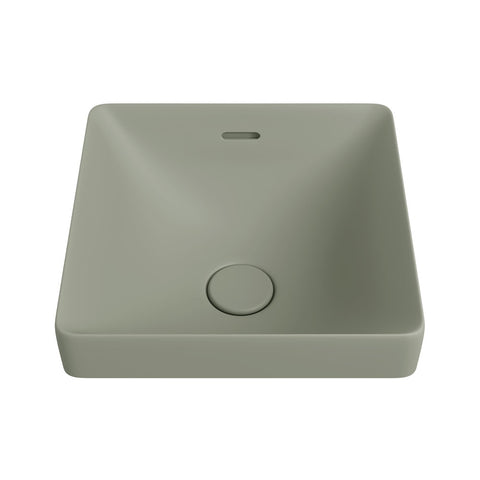 Fienza Aluca Square Semi Inset Basin w/ Overflow (Inc. Semi Inset Cut) Olive RB533MG-SEMI