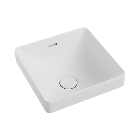 Fienza Aluca Square Semi Inset Basin w/ Overflow Matte White RB533MW