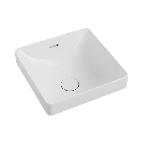 Fienza Aluca Square Semi Inset Basin w/ Overflow (Inc. Semi Inset Cut) Gloss White RB533-SEMI