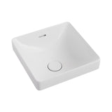 Fienza Aluca Square Semi Inset Basin w/ Overflow Gloss White RB533