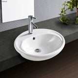 Fienza Micki Semi Recessed Basin w/ Pop Up Waste 515x430mm Gloss White RB760-PU