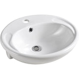 Fienza Micki Semi Recessed Basin w/ Pop Up Waste 515x430mm Gloss White RB760-PU