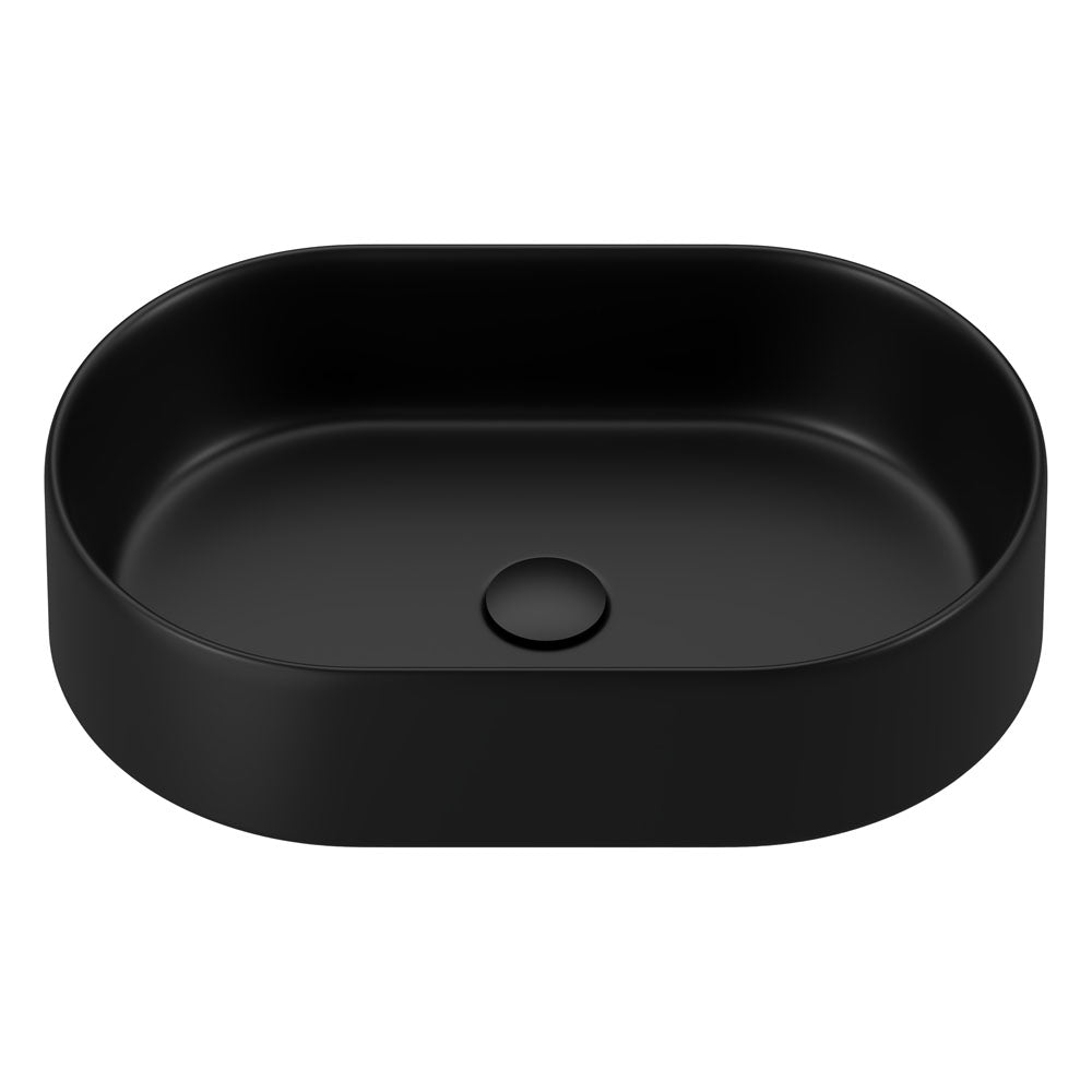 Fienza Aluca Pill Above Counter Basin 510x310x120mm Matte Black RB8010B