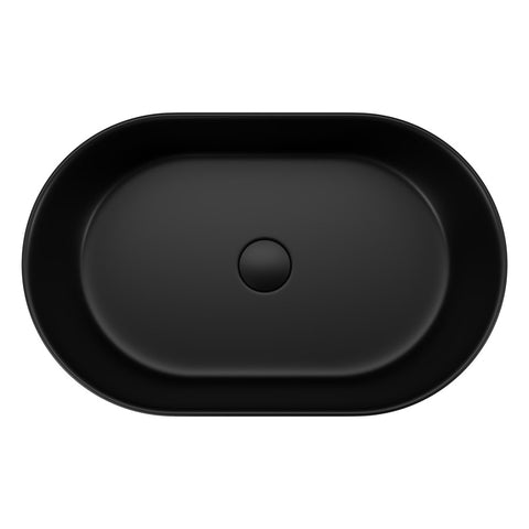 Fienza Aluca Pill Above Counter Basin 510x310x120mm Matte Black RB8010B