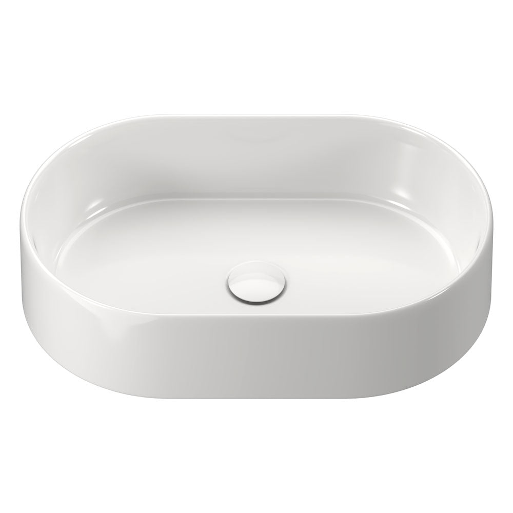 Fienza Aluca Pill Above Counter Basin 510x310x120mm Gloss White RB8010