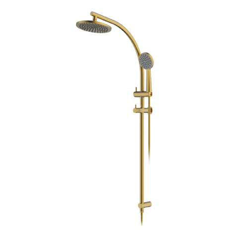 Abey Gareth Asthon Overhead Shower & Handshower Round Ensemble Brushed Brass RHB07-BB