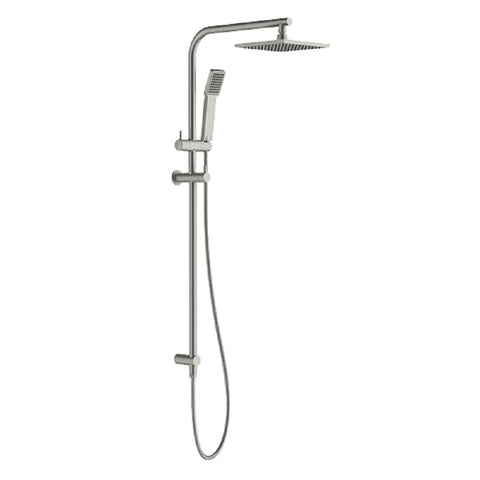 Abey Gareth Asthon Overhead Shower & Handshower Square Ensemble Brushed Nickel RHB08-BN