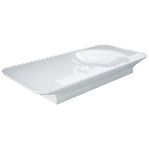 Fienza Rak Valet Wall Hung Basin 1120x505mm Right Bowl (No Taphole) Alpine Gloss White RKB1130R