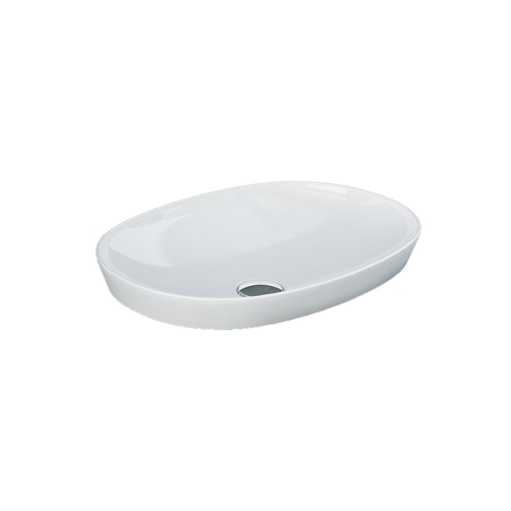 Fienza Rak Variant Oval Semi Inset Basin 500x360mm Alpine Gloss White RKB250