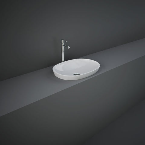 Fienza Rak Variant Oval Semi Inset Basin 500x360mm Alpine Gloss White RKB250