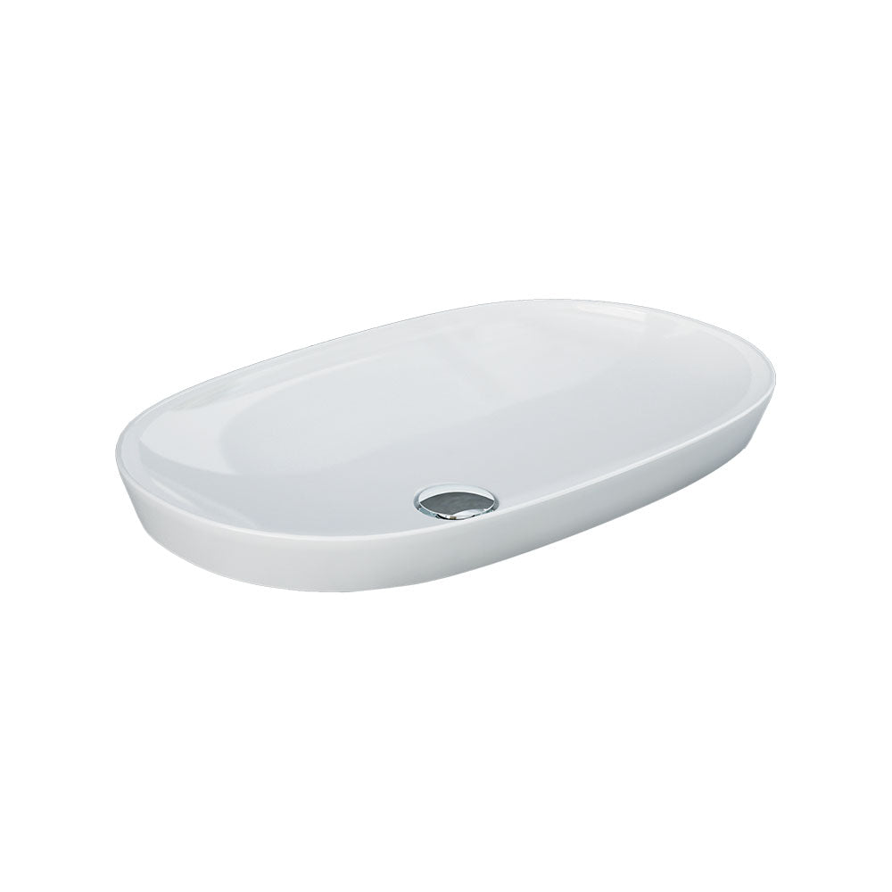 Fienza Rak Variant Oval Semi Inset Basin 600x360mm Alpine Gloss White RKB360