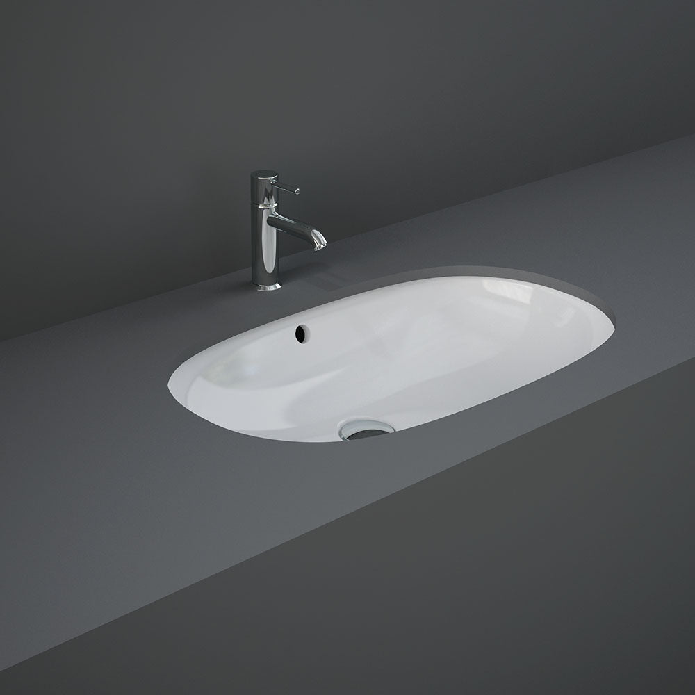Fienza RAK Variant Oval Undermount Basin 665x425mm Alpine Gloss White RKB361
