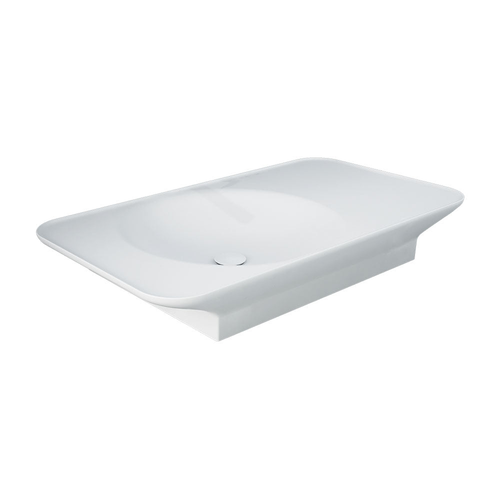 Fienza Rak Valet Wall Hung Basin 920x505mm Left Bowl (No Taphole) Matte White RKB920LMW