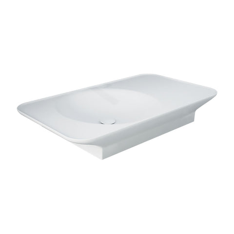 Fienza Rak Valet Wall Hung Basin 920x505mm Left Bowl (No Taphole) Matte White RKB920LMW