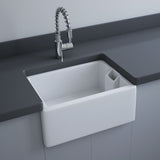 Fienza Rak Jeneifer Small Single Butler Sink 595x455x250mm w/ Overflow Alpine Gloss White RKS117