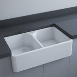 Fienza Rak Jacklyn Double Butler Sink 800x500x220mm (No Taphole) Alpine Gloss White RKS124