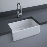 Fienza Rak New York Single Small Butler Sink 600x390x210mm Alpine Gloss White RKS188