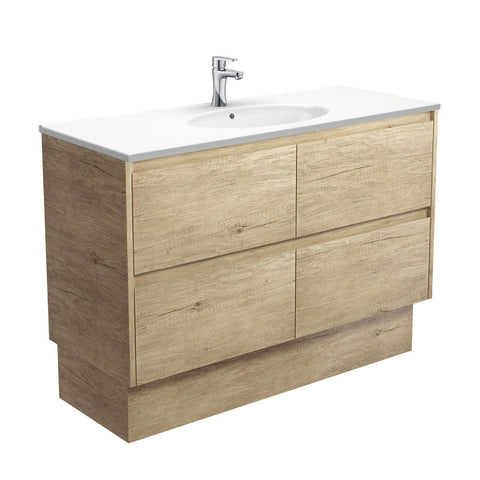 Fienza Rotondo Amato On Kickboard Vanity (1 Taphole) 1200mm Scandi Oak ROT120BSK