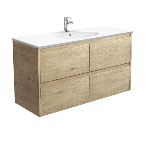 Fienza Rotondo Amato Wall Hung Vanity (1 Taphole) 1200mm Scandi Oak ROT120BS