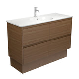 Fienza Rotondo Amato On Kickboard Vanity 1200mm (1 Taphole) Walnut ROT120BWAK